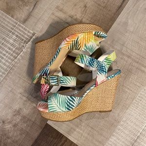 Fergalicious Tropical Print Wedges